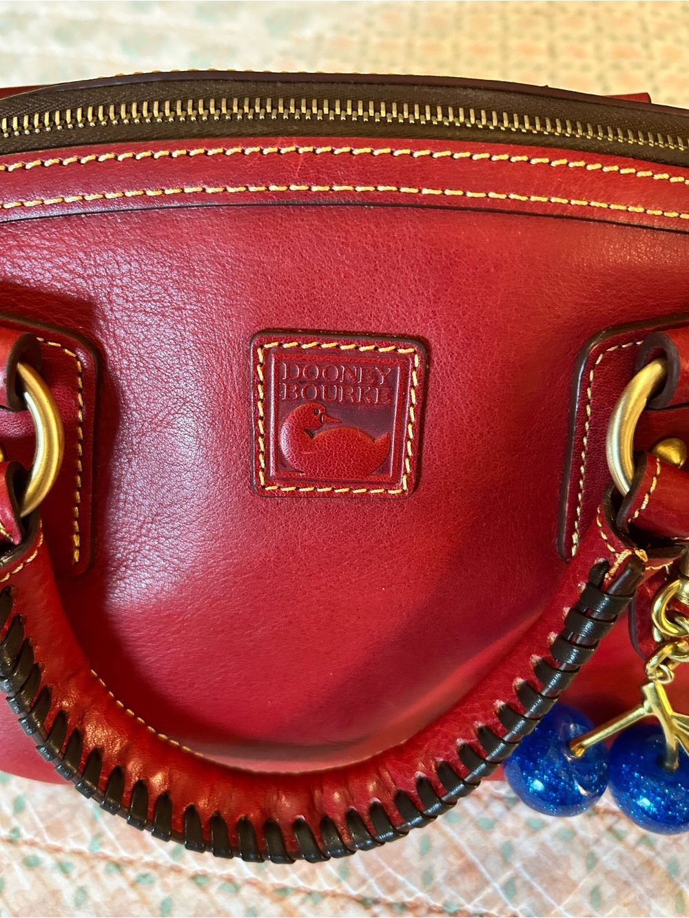 Dooney & Bourke Red Florentine Medium Mail Satchel, excellent used condition - Picture 12 of 15